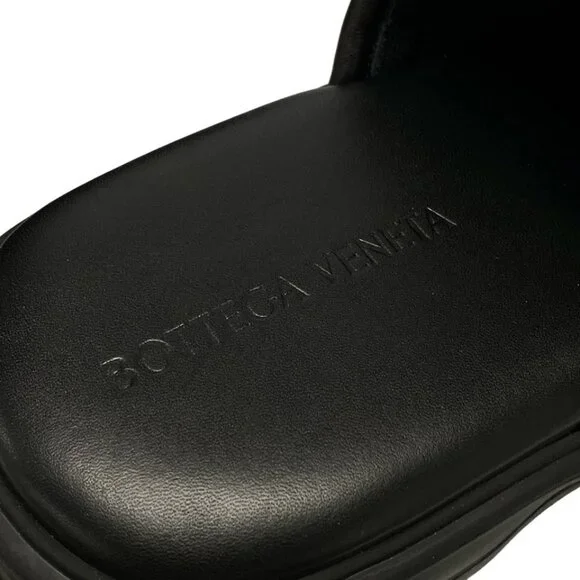 BOTTEGA VENETA - Black Chemical Fiber Leather Rubber Men's Sandals 607-080425 - Picture 8 of 12